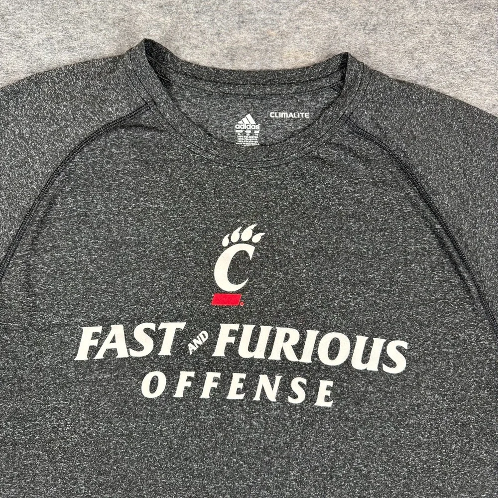 Adidas Climalite Cincinnati Bearcats Fast Furious Team 125 #89 Gray Mens XL